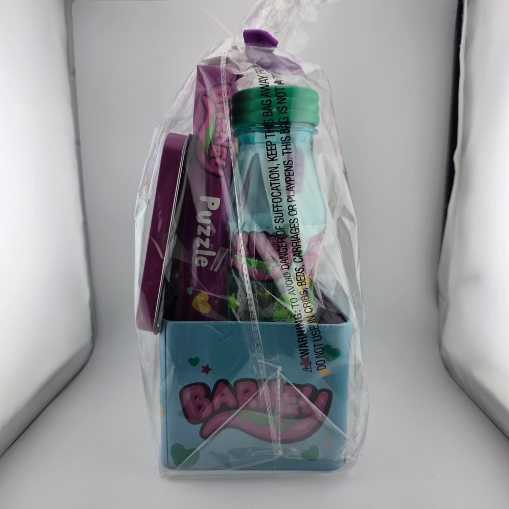 Barney Tin Box Valentine Gift Set Water Bottle Stickers Puzzle - Picture 6 of 12